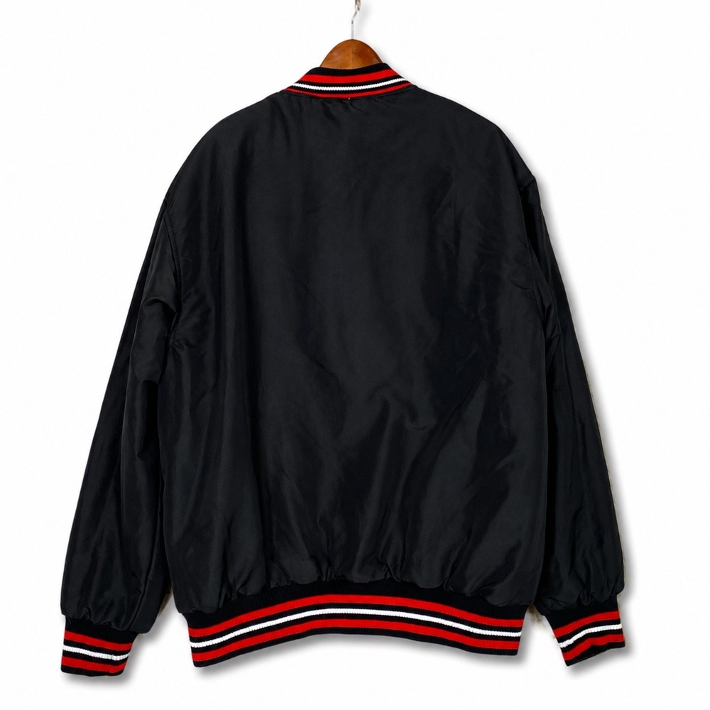 Vtg 90s Chicago Bulls Mens 2XL JH Design NBA Wool Varsity Jacket RARE White Logo - Picture 9 of 9
